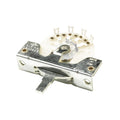 Metal and plastic guitar pickup selector switch with lever and multiple solder lugs