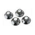 Black plastic control knobs labeled TONE and VOL. with numbers 1 to 10 around the edges.