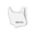 White guitar pickguard with 10 holes and cutouts for pickups on a plain white background.
