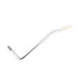 Chrome metal tremolo arm with threaded end and white plastic tip shown on white background.