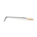 Chrome metal tremolo arm with a white plastic tip and threaded screw end on a white background.