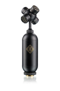 Black multi-capsule microphone with gold logo and mesh-covered capsule heads arranged in a 3D pattern on a white background.
