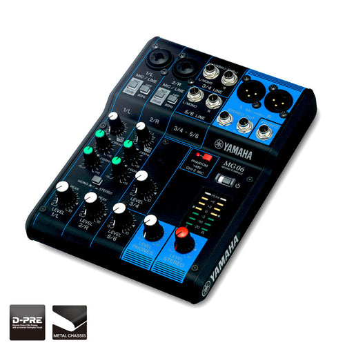 Yamaha 6 Channel MG Series Mixer, mixing console or desktop mixer