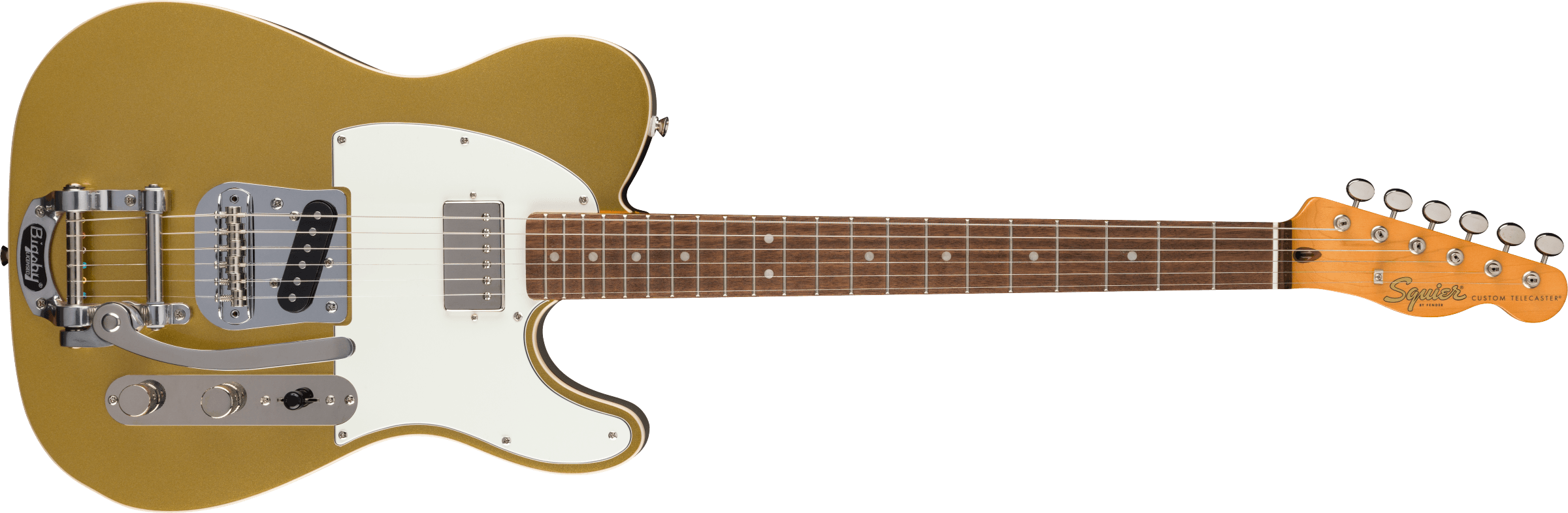 Squier Classic Vibe Custom Telecaster SH with Bigsby, Parchment Pickguard, Aztec Gold 0374048578