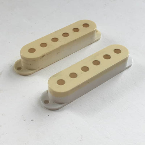 2 Vintage 1980s Fender Japan MIJ Strat Pickup Covers Stratocaster Relic #31276