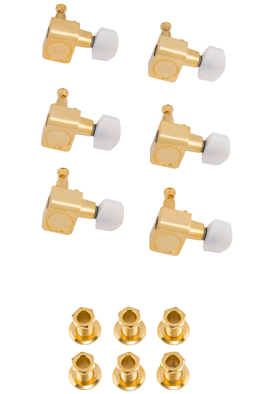 Fender® Deluxe Cast/Sealed Guitar Tuning Machines with Pearl Buttons (Set of 6)