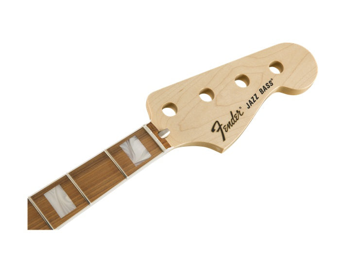 Fender® Classic Series 70’s Jazz Bass® Neck, 20 Medium Jumbo Frets, Block Inlay, C Shape, Pau Ferro