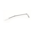 Metal tremolo arm with a white plastic tip and threaded end on a white background.