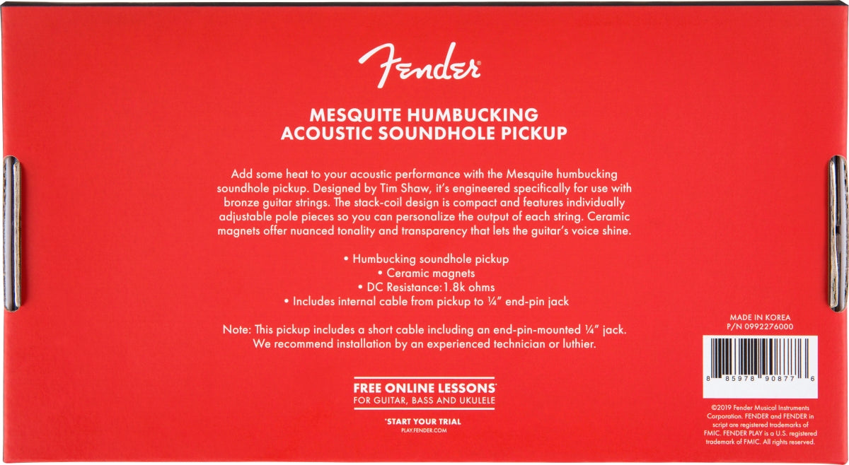 Fender Mesquite Humbucking Acoustic Soundhole Pickup