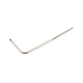 Chrome metal tremolo arm with a bent L shape and screw-threaded end.