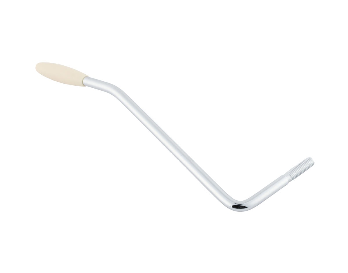 Chrome metal tremolo arm with a white plastic tip shown against a white background.