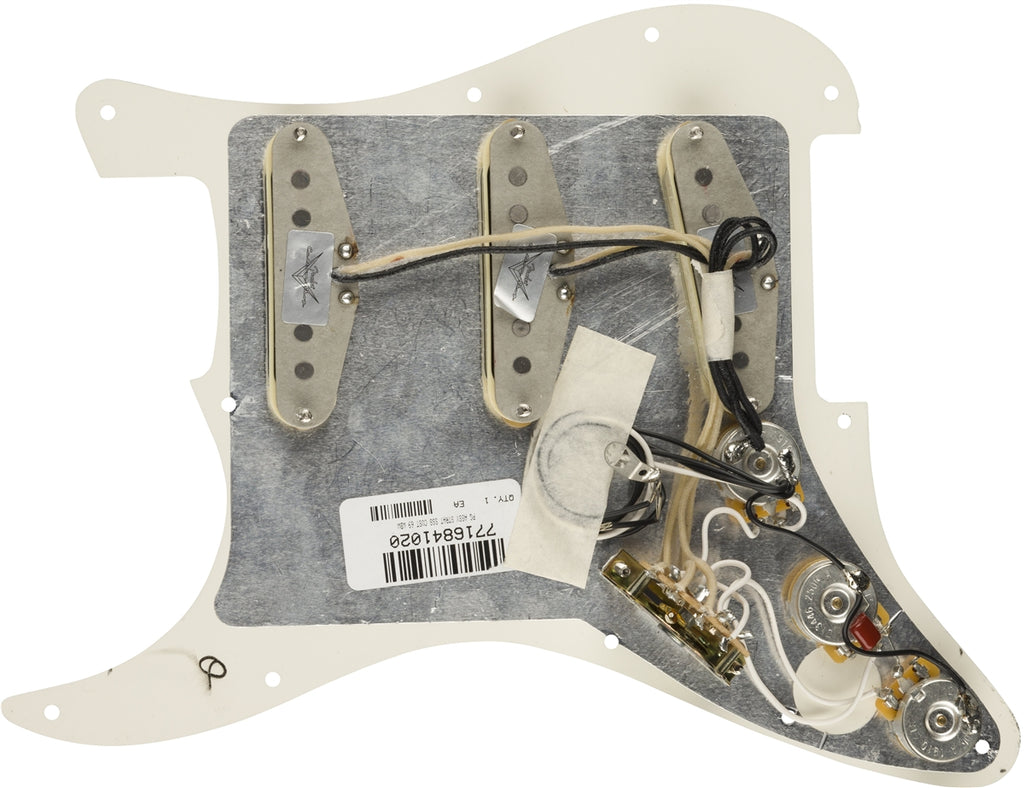 Fender® Pre-Wired Strat® Pickguard, Custom Shop Custom ’69 SSS, 11 Hole, Parchment
