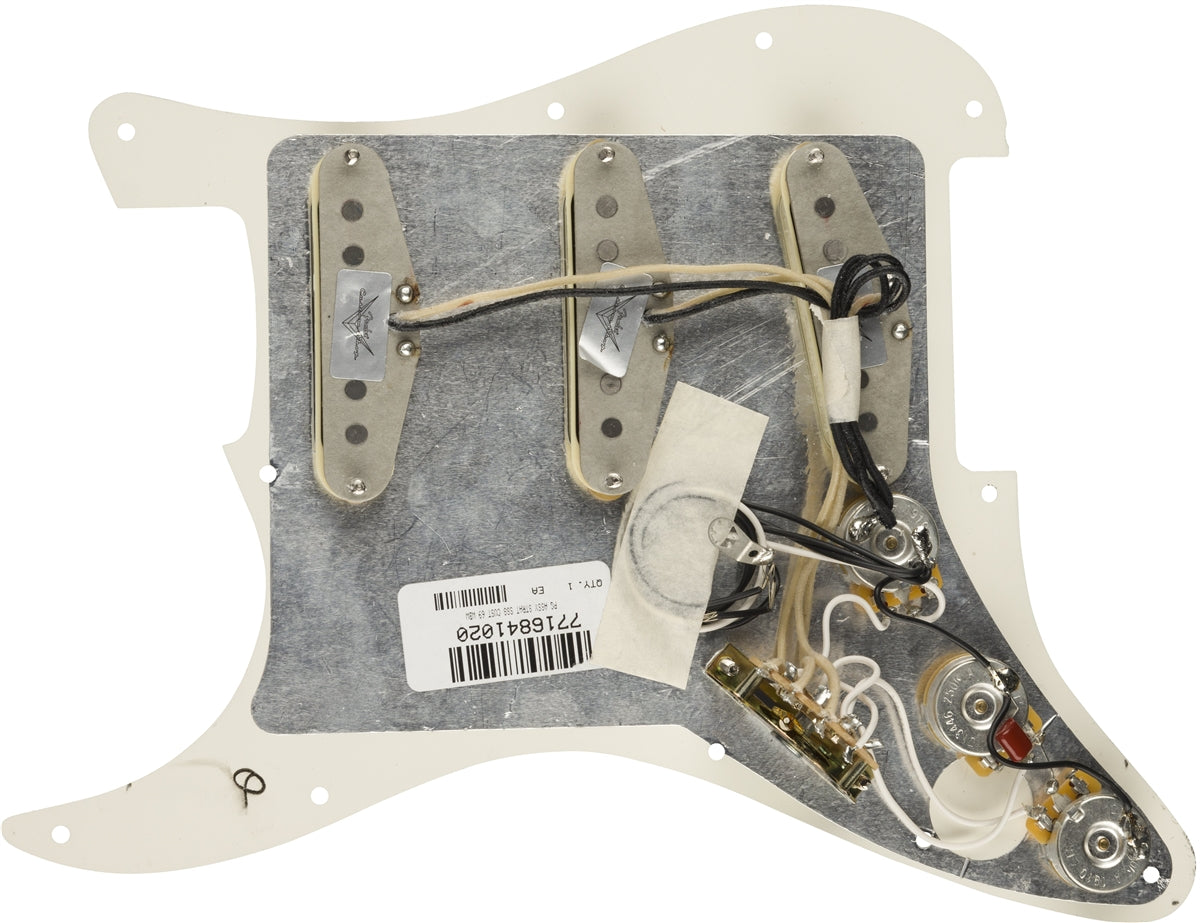 Fender® Pre-Wired Strat® Pickguard, Custom Shop Custom ’69 SSS, 11 Hole, Parchment