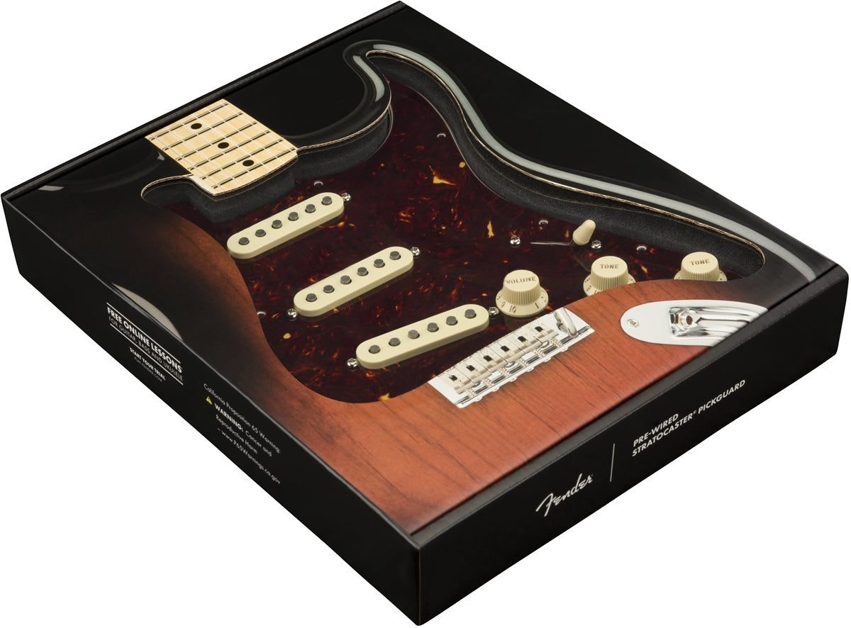 Fender® Pre-Wired Strat® Pickguard, Texas Special SSS, 11 Hole, Tortoise Shell