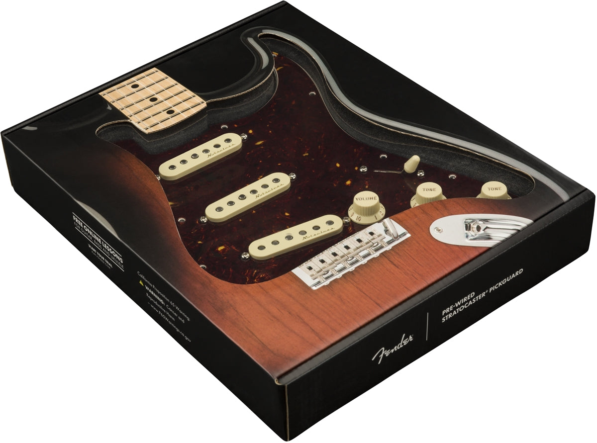 Fender® Pre-Wired Strat® Pickguard, Vintage Noiseless SSS, 11 Hole, Tortoise Shell
