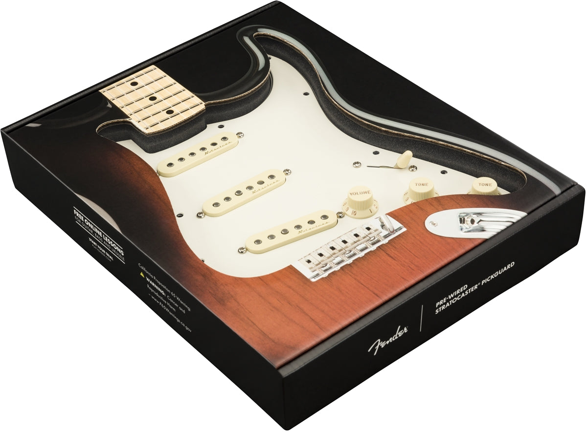 Fender® Pre-Wired Strat® Pickguard, Vintage Noiseless SSS, 11 Hole, Parchment