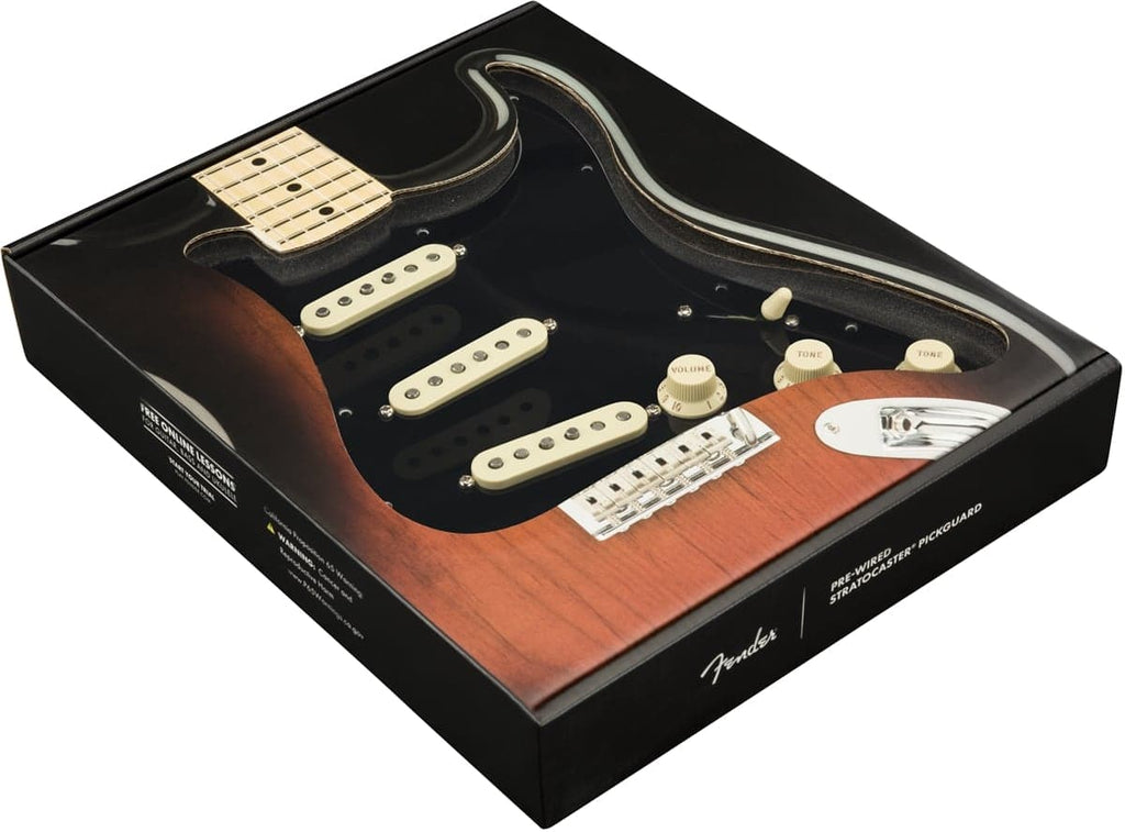 Fender® Pre-Wired Strat® Pickguard, Original ’57/’62 SSS, 11 Hole, BWB