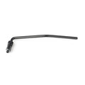 Black metal tremolo arm with a threaded connector and knurled adjustment ring on one end.