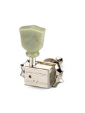 Single silver guitar tuner with cream tuning peg and DELUXE text on metal housing.