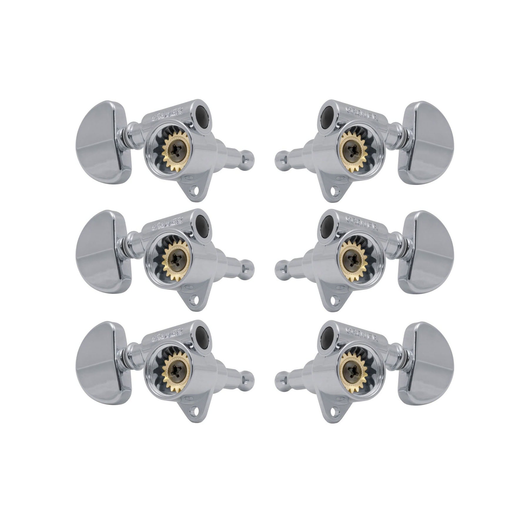 Grover 102SVC Rotomatic Nickel Skeleton View Machine Heads 3+3 – Original “Milk Bottle” Style