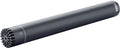 Black cylindrical microphone with grille on one end and XLR connector on the other end.