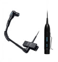 Black gooseneck microphone with clip and cable featuring Shure Beta branding.