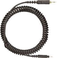 Black coiled audio cable with 3.5mm jacks on each end.