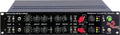 Front view of a black audio pre-amplifier rack unit with multiple knobs and switches labeled The Rooster 2