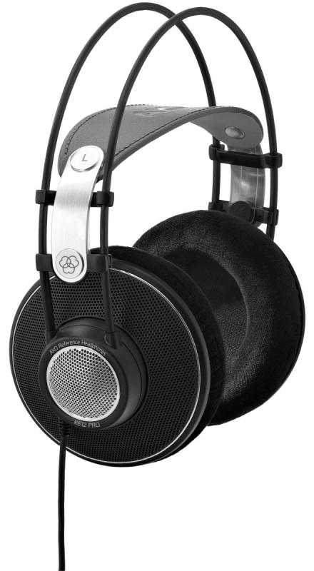 Black and silver over-ear headphones with padded ear cups and wired cable connected to left earcup.