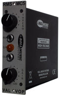 Black and silver audio device with knobs and jacks labeled RMS MC5 by Roll Music Systems.