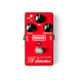 Red guitar effects pedal with three black knobs and one metal footswitch labeled MXR Custom Badass '78 distortion.