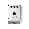 Silver guitar effect pedal with three black knobs labeled Volume, Tone, Gain, and a footswitch below MXR talk box branding.