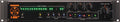 Front panel of a Dangerous Music 2-BUS+ audio mixer with signal LEDs, knobs, buttons, and output level trim control.