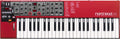 Red Nord Lead A1 analog modeling synthesizer with keyboard, knobs, sliders, and digital display
