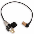 Cable with a male XLR-style connector and a small wooden block at the ends connected by black wire.