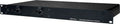 Black 1U rackmount microphone preamplifier with two gain control knobs and indicator LEDs.