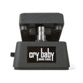 Front view of a black Cry Baby Mini 535Q guitar pedal with a foot pedal and a side knob.
