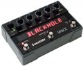 Eventide SPACE pedal showing knobs, footswitches, and a red digital display reading BLACKHOLE.