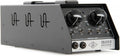 Black and silver audio device with control knobs, switches, and 1/4 inch jacks labeled DI/THRU-1 and DI/THRU-2.