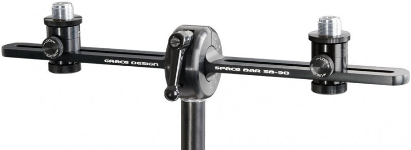 Black Grace Design Space Bar SB-30 microphone mounting bar with locking knobs and threaded mounts.