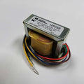 Rectangular metal audio transformer with multiple colored wires and visible label '125CSE' from Hammond Manufacturing.