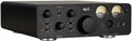 Black audio preamplifier and headphone amplifier with multiple knobs, meters, and ports on the front panel