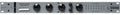 Front panel of a stereo field effect limiter/compressor audio device with knobs and indicator LEDs.