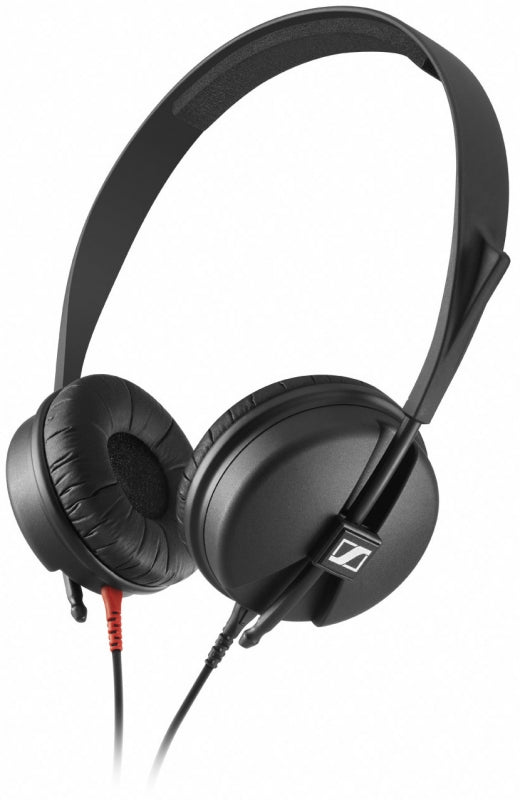 Black wired over-ear headphones with cushioned ear pads and a thin headband.