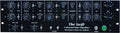 Front panel of a black two-channel valve equalizer with multiple knobs, switches, and indicator lights.
