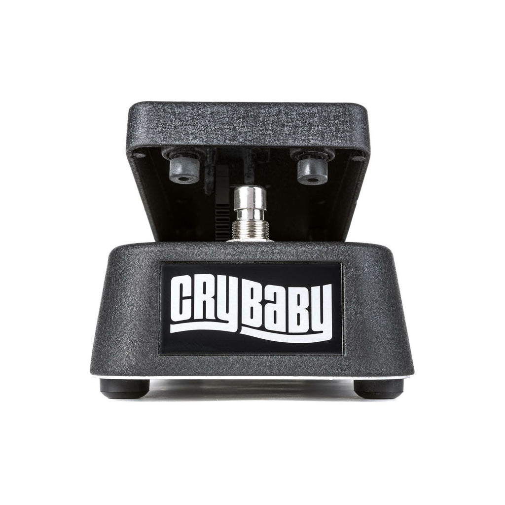 Black Cry Baby foot controller pedal with raised foot pedal and white logo on front.