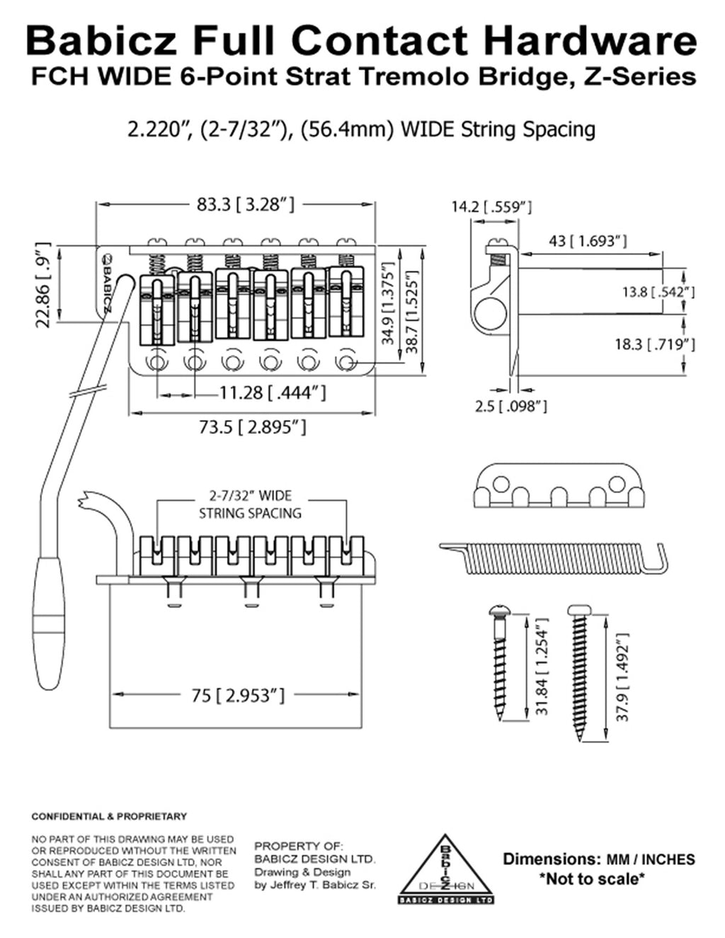 Babicz FCH Strat Tremolo, WIDE, Z-Series