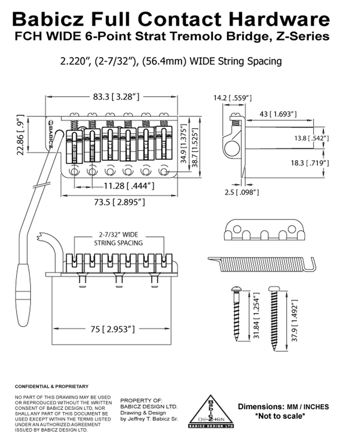 Babicz FCH Strat Tremolo, WIDE, Z-Series