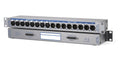 Two rack-mount audio breakout panels with XLR inputs and outputs and D-sub connectors labeled DTOX-16 I/O