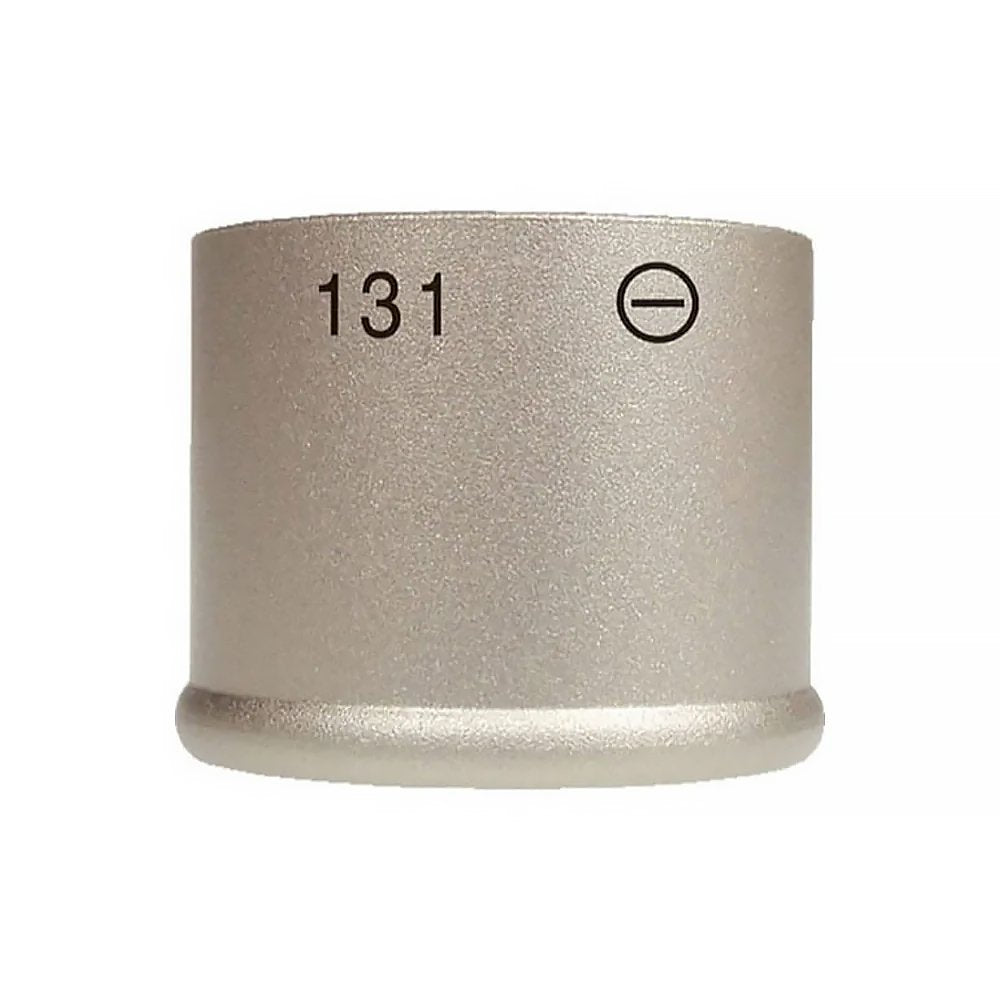 Silver cylindrical microphone capsule labeled with '131' and a minus symbol on the side.